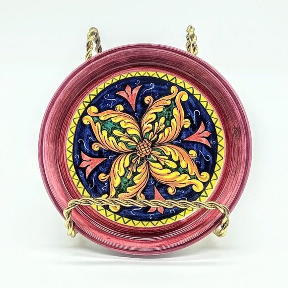 Artigianato Italiano Handmade Round Ceramic Trinket Dish - Picture 1 of 5